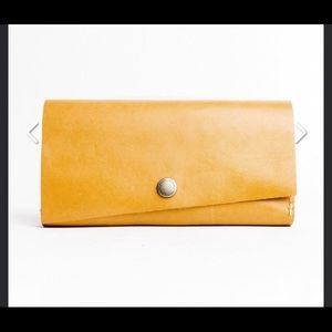 NWOT Portland Leather Goods Yellow Rancher wallet